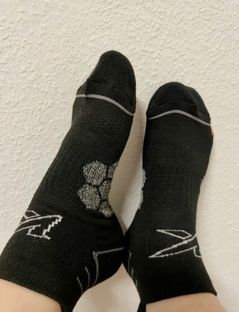 getragene weiche Sportsocken